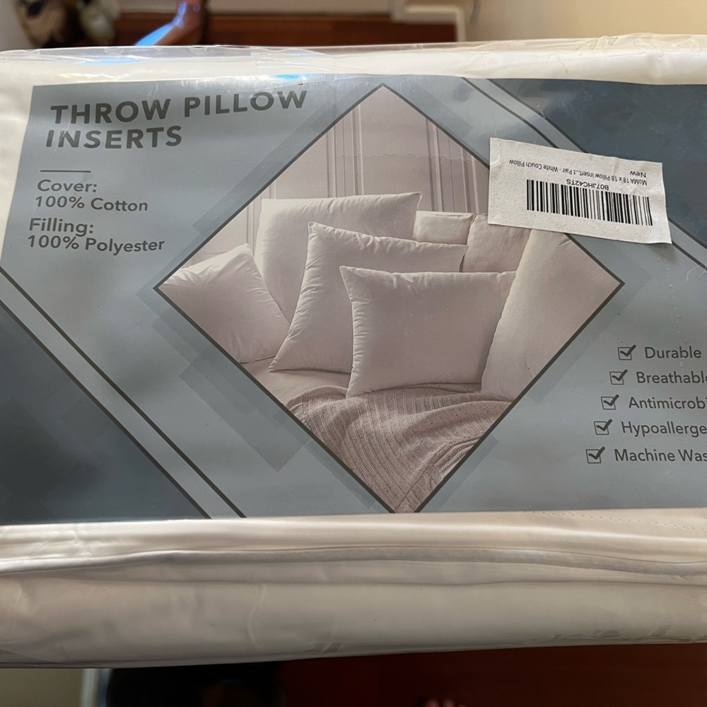 Cotton & Polyester Throw Pillow Inserts - White